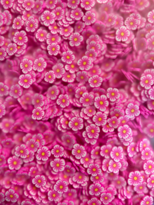 Bright Pink Daisies - 50g Clay Slices