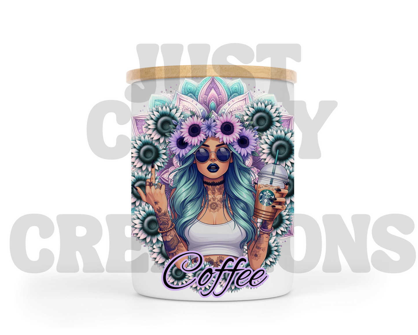 Girl Coffee UV DTF Decal