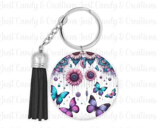 Butterfly Mandala Keychain Decal