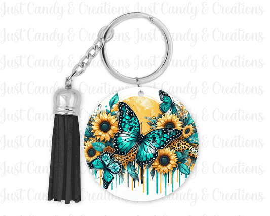 Butterflies & Sunflowers Keychain Decal