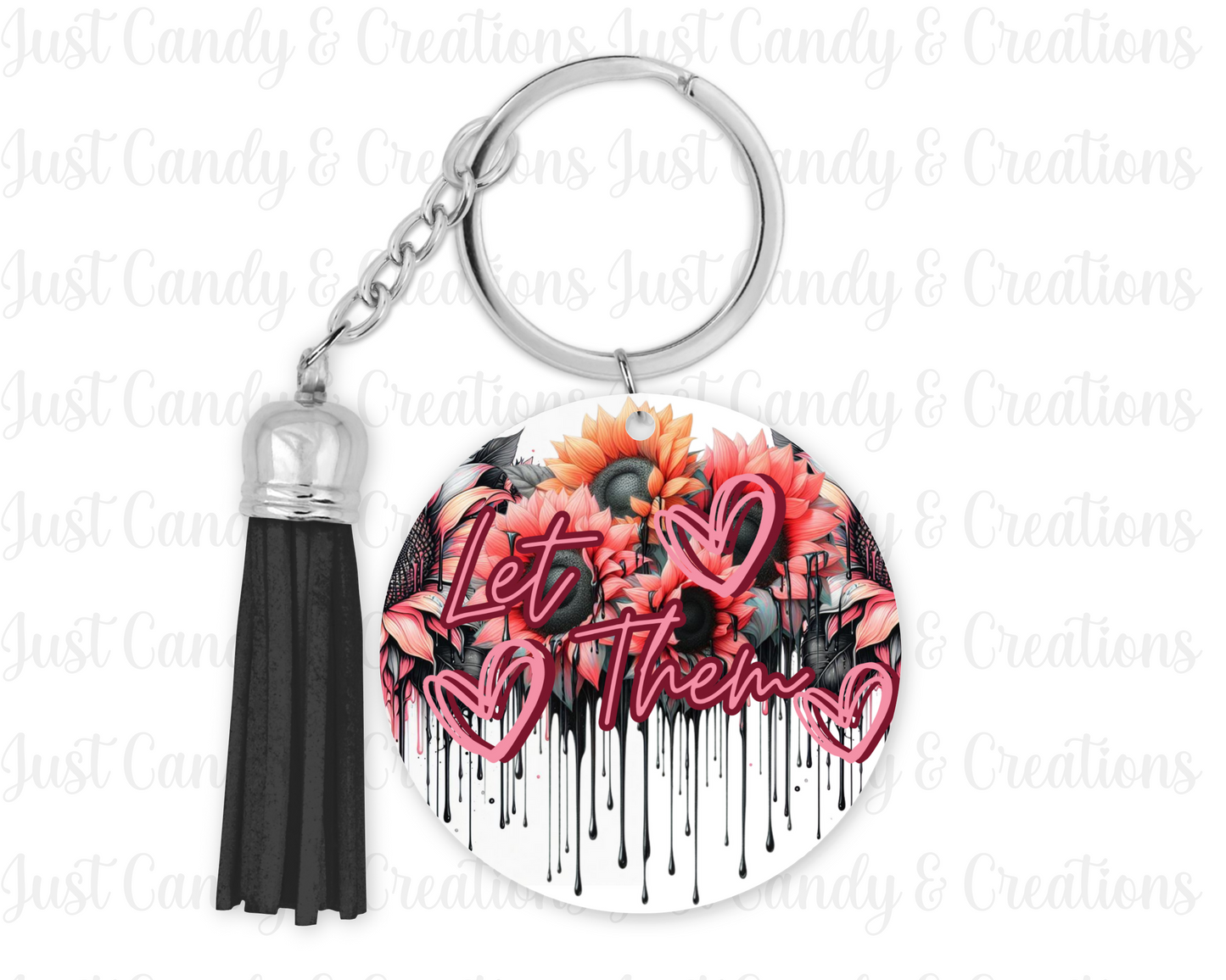 Let Them Pink Floral Keychain Decal