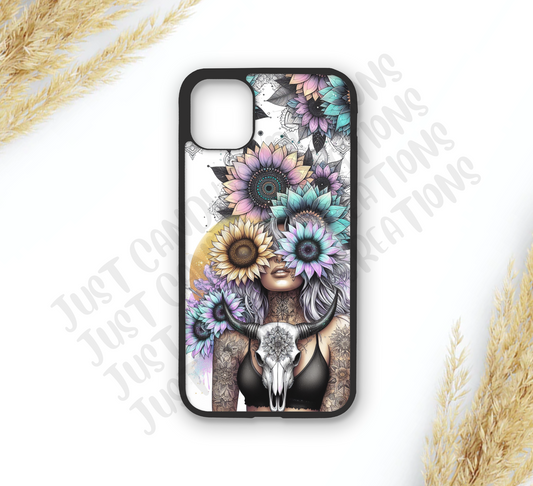 Cow Skull Girl Phone Case