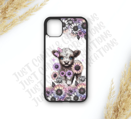 Highland Cow Bow Phone Case